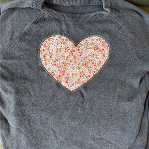 GAP Navy Sweater with Floral Heart Design